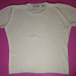 100% Silk Knit Tee by Ann Taylor